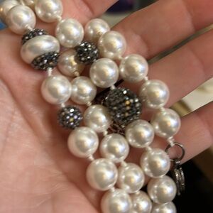 Beautiful genuine pearl embellished necklace. Excellent condition.
